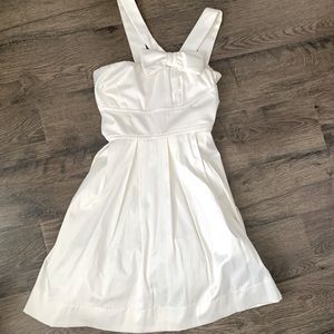Teeze Me satin white bow cocktail a-line dress 7